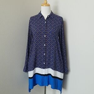 DKNY Blue and Red Shirtdress